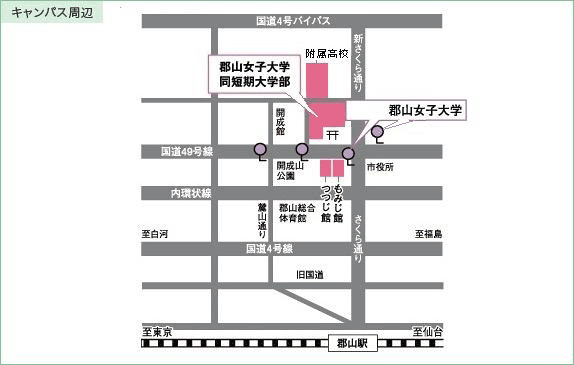 【地図】キャンパス周辺